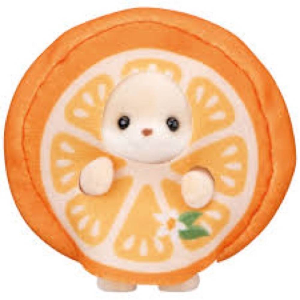 Calico Critters Fruity Babies Yulie Fennec fox in her orange costume!